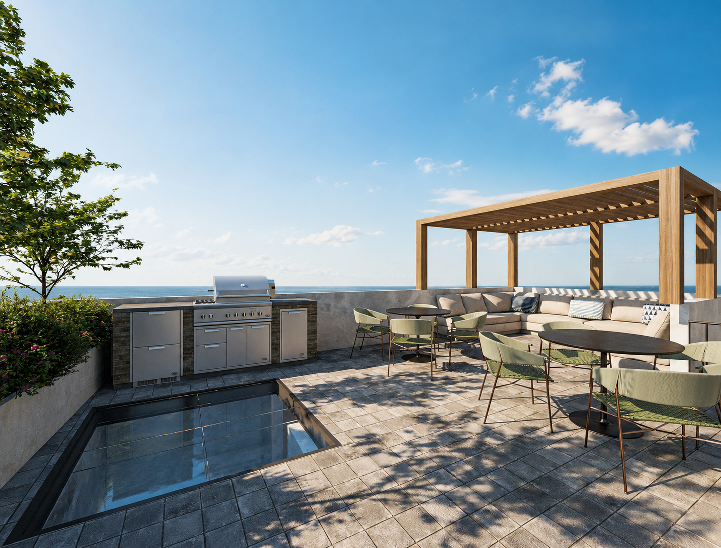 Terraza con piso de vidrio Casa Calle de la Soledad